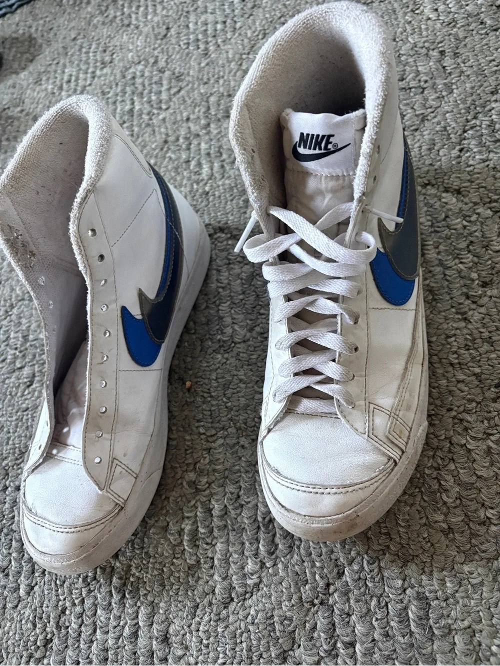 Nike Blazer Mid 77 SE Double Swoosh Kids 6Y White Blue Gray DD1847 102